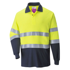 Portwest Lángálló antisztatikus kéttónusú hosszú ujjú pólóing Yellow/Navy XXL láthatósági ruházat