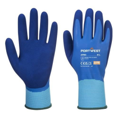 Portwest Liquid Pro tenyerén mártott latex védőkesztyű M-es méret kék (AP80B4RM) (AP80B4RM)
