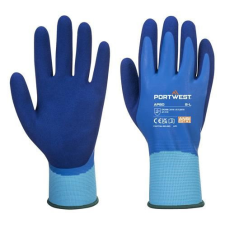 Portwest Liquid Pro tenyerén mártott latex védőkesztyű S-es méret kék (AP80B4RS) védőkesztyű