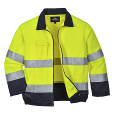 Portwest Madrid Hi-Vis kabát (sárga/tengerészkék, L)