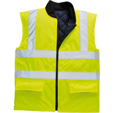 Portwest megfordítható Hi-Vis hővédő mellény, S469 XL sárga láthatósági ruházat