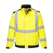 Portwest Modaflame Multi Norm Arc Softshell kabát Yellow/Navy XXL munkaruha