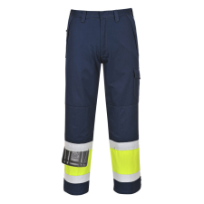 Portwest MV26 Modaflame Hi-Vis lángálló multi-norm nadrág sárga-tengerészkék munkaruha