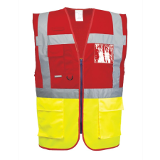 Portwest Paris Executive mellény (sárga/piros, XL) láthatósági ruházat