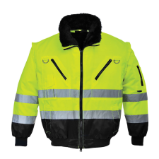 Portwest PJ50 Jól láthatósági pilóta kabát (Sárga/Fekete, 3XL) láthatósági ruházat