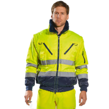 Portwest PJ50 Jól láthatósági pilóta kabát (Sárga/Navy, XXL) láthatósági ruházat