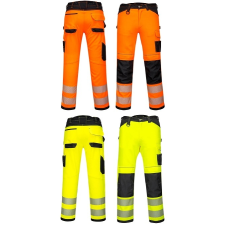 Portwest PW303 - PW3 könnyű stretch jólláthatósági nadrág, narancs/fekete és sárga/fekete láthatósági ruházat