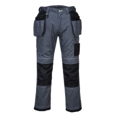 Portwest PW305 Portwest PW3 Lengőzsebes Stretch Munkanadrág (szürke/fekete, 46/3XL)