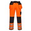 Portwest PW306 jól láthatósági stretch munkásnadrág lengő zsebekkel