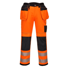 Portwest PW306 jól láthatósági stretch munkásnadrág lengő zsebekkel láthatósági ruházat