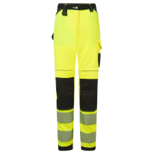 Portwest PW385 PW3 Hi-Vis Stretch Work női nadrág sárga-fekete láthatósági ruházat