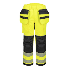 Portwest PW3 FR Modaflame Hi-Vis lengőzsebes téli nadrág Yellow/Black M munkaruha