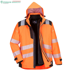 Portwest PW3 Hi-Vis 3-in-1 kabát - Narancs/Fekete