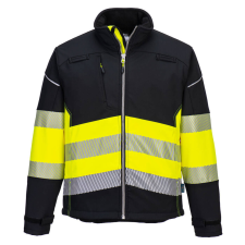 Portwest PW3 Hi-Vis Class 1 Softshell kabát (3L) Black/Yellow XXL láthatósági ruházat