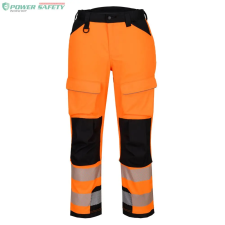 Portwest PW3 Hi-Vis hevederes nadrág - Narancs/Fekete láthatósági ruházat