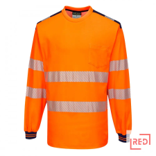 Portwest PW3 Hi-Vis hosszú ujjú póló Orange/Navy M munkaruha