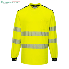 Portwest PW3 Hi-Vis hosszú ujjú póló - Sárga/Fekete láthatósági ruházat