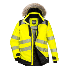 Portwest PW3 Hi-Vis Parka télikabát (sárga/fekete, S) láthatósági ruházat