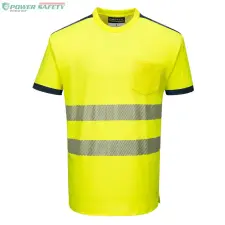 Portwest PW3 Hi-Vis póló S/S - Sárga/Navy láthatósági ruházat