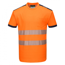 Portwest PW3 Hi-Vis póló S/S T181 Narancs/Navy M méret láthatósági ruházat