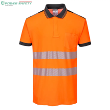 Portwest PW3 Hi-Vis pólóing S/S - Narancs/Fekete láthatósági ruházat