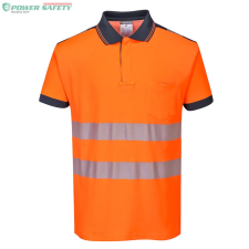 Portwest PW3 Hi-Vis pólóing S/S - Narancs/Navy láthatósági ruházat