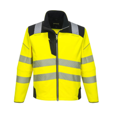 Portwest PW3 Hi-Vis Softshell kabát (sárga/fekete, 4XL) láthatósági ruházat
