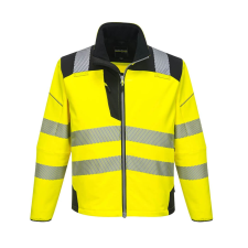 Portwest PW3 Hi-Vis Softshell kabát (sárga/fekete, 5XL) láthatósági ruházat