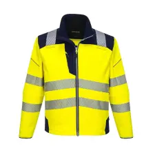 Portwest PW3 Hi-Vis Softshell kabát Yellow/Navy XS láthatósági ruházat