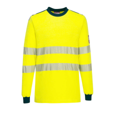 Portwest PW3 Modaflame Knit Hi-Vis FR hosszú ujjú póló Yellow/Navy XXL