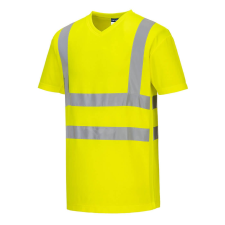 Portwest S179 V-nyakú hálós betétekkel ellátott póló (sárga, S) láthatósági ruházat