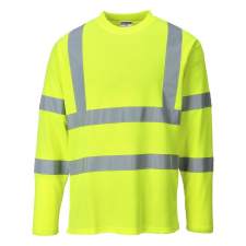 Portwest -S278 hosszú ujjú Hi-Vis védő póló XXXL sárga láthatósági ruházat