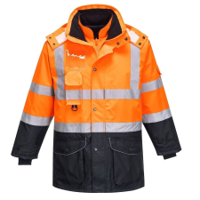 Portwest -S426 7 az 1-ben HiVis Contrast közlekedési védőkabát XXL narancs láthatósági ruházat