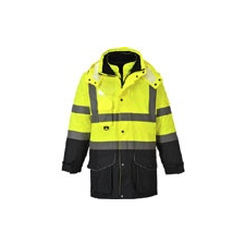 Portwest (S426) Hi-Vis 7 az 1-ben jól láthatósági kabát sárga láthatósági ruházat