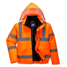 Portwest -S463 Bomber fényvisszaverő biztonsági kabát, narancssárga 4XL láthatósági ruházat