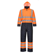 Portwest S485 Hi-Vis Contrast vízálló bélelt overál narancs-tengerészkék láthatósági ruházat