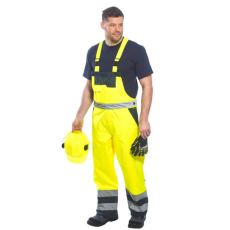Portwest S489 Bélelt jól láthatósági mellesnadrág (SÁRGA, XXL)