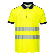 Portwest T180 Portwest PW3 Vision Jól láthatósági pólóing (sárga/navy, 3XL) láthatósági ruházat
