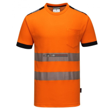 Portwest T181 Portwest PW3 Vision Jól láthatósági póló (narancs/fekete, 3XL)