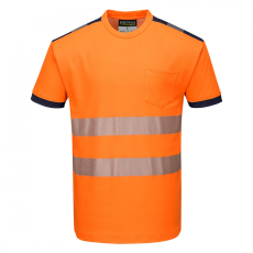 Portwest T181 Portwest PW3 Vision Jól láthatósági póló (narancs/navy, XL)