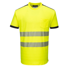 Portwest T181 Portwest PW3 Vision Jól láthatósági póló (sárga/fekete, 3XL) láthatósági ruházat