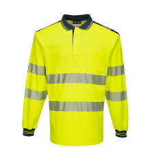 Portwest T184 PW3 Hi-Vis hosszú ujjú pólóing sárga/navy színben láthatósági ruházat