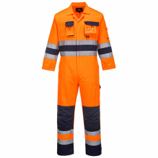 Portwest Texo Hi-Vis overál (narancs/tengerészkék, S)