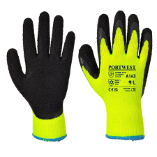 Portwest Thermal Latex mártott védőkesztyű, méret: M - sárga/fekete védőkesztyű