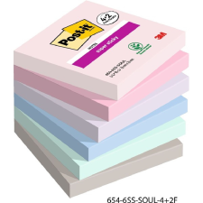 POST-IT super sticky soulful 76x76mm 90lapos 4+2db vegyes jegyzettömb 7100259203 jegyzettömb