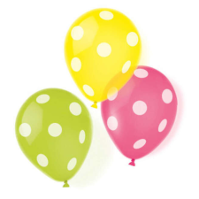 Pöttyös léggömb, lufi 6 db-os 9 inch (22,8 cm) party kellék