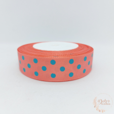  Pöttyös textil szalag - korall dekorációs kellék