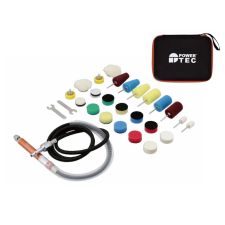 POWERTEC Levegős polírozó és fej készlet- 29 db-os Powertec (PWT-92559) autójavító eszköz