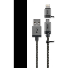 Powery Cabstone USB kábel 2 in 1 - Apple Lightning és micro USB csatlakozóval okostelefonhoz, iPhone-hoz kábel és adapter