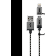 Powery Cabstone USB kábel 2 in 1 - Apple Lightning és micro USB csatlakozóval okostelefonhoz, iPhone-hoz mobiltelefon kellék